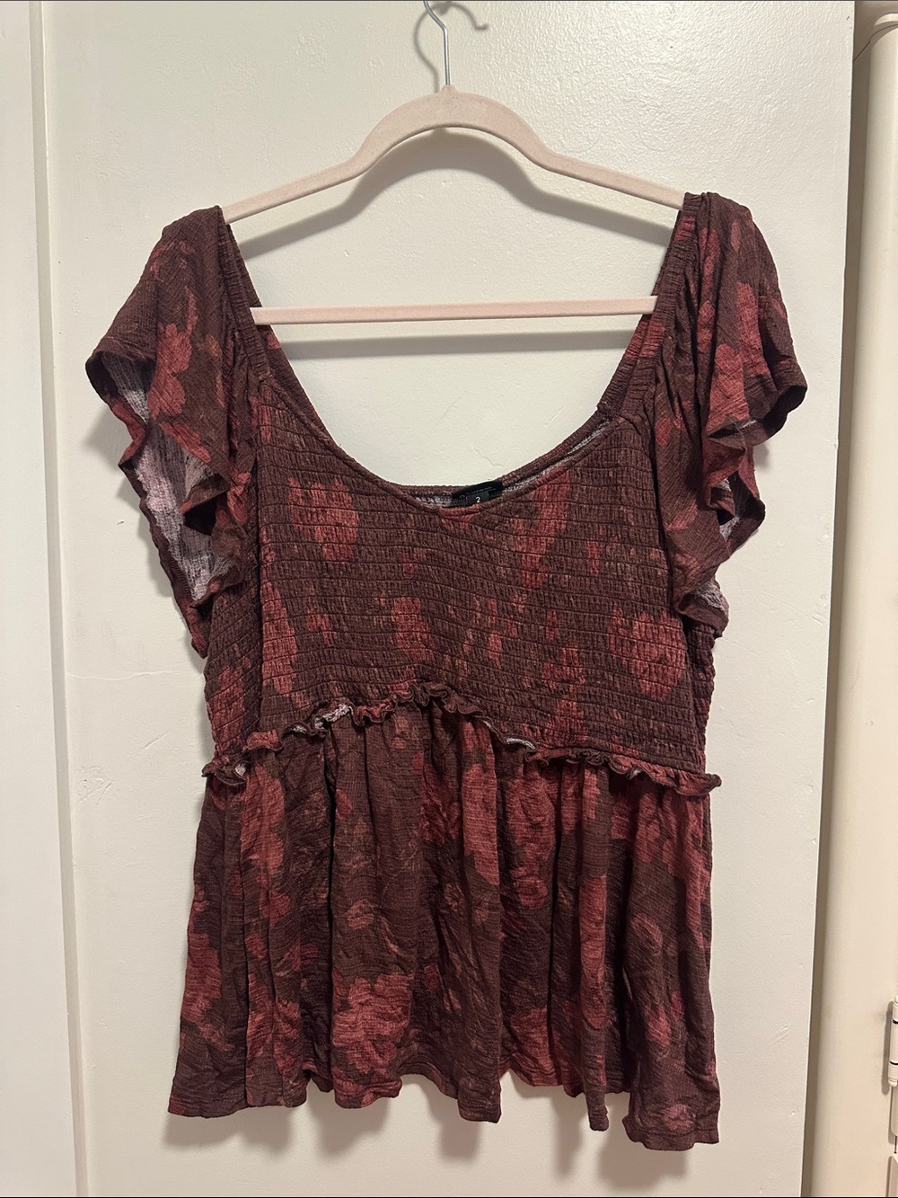 Torrid Smocked Babydoll Top in Ballet Floral Sassafras